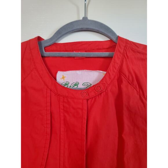 BB Dakota Lightweight Orange-Red Cotton Belted Pockets Jacket Dress, Size Large - Picture 3 of 15